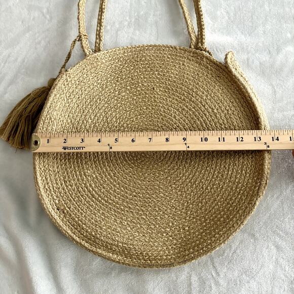 Magid Round Jute Tote Bag Shoulder Handbag Purse Shopper Boho Beach Straw Woven - Picture 7 of 10